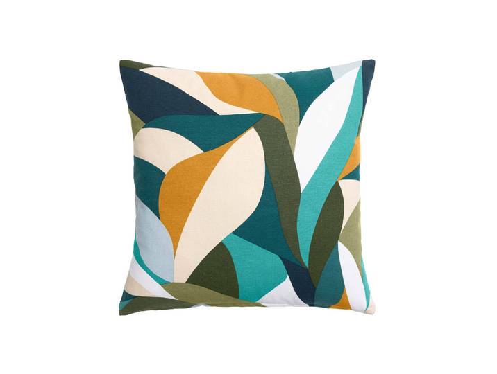 Coussin imprimé feuilles multicolores - Blancheporte