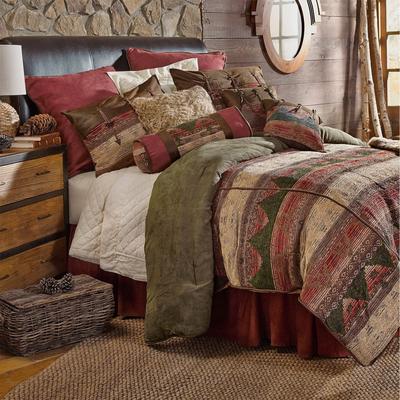 Paseo Road by HiEnd Accents Paseo Road Sierra Suede Chenille Jacquard Western Bedding 7 Piece Comforter Set with Bed Skirt, Shams, & Accent Pillows