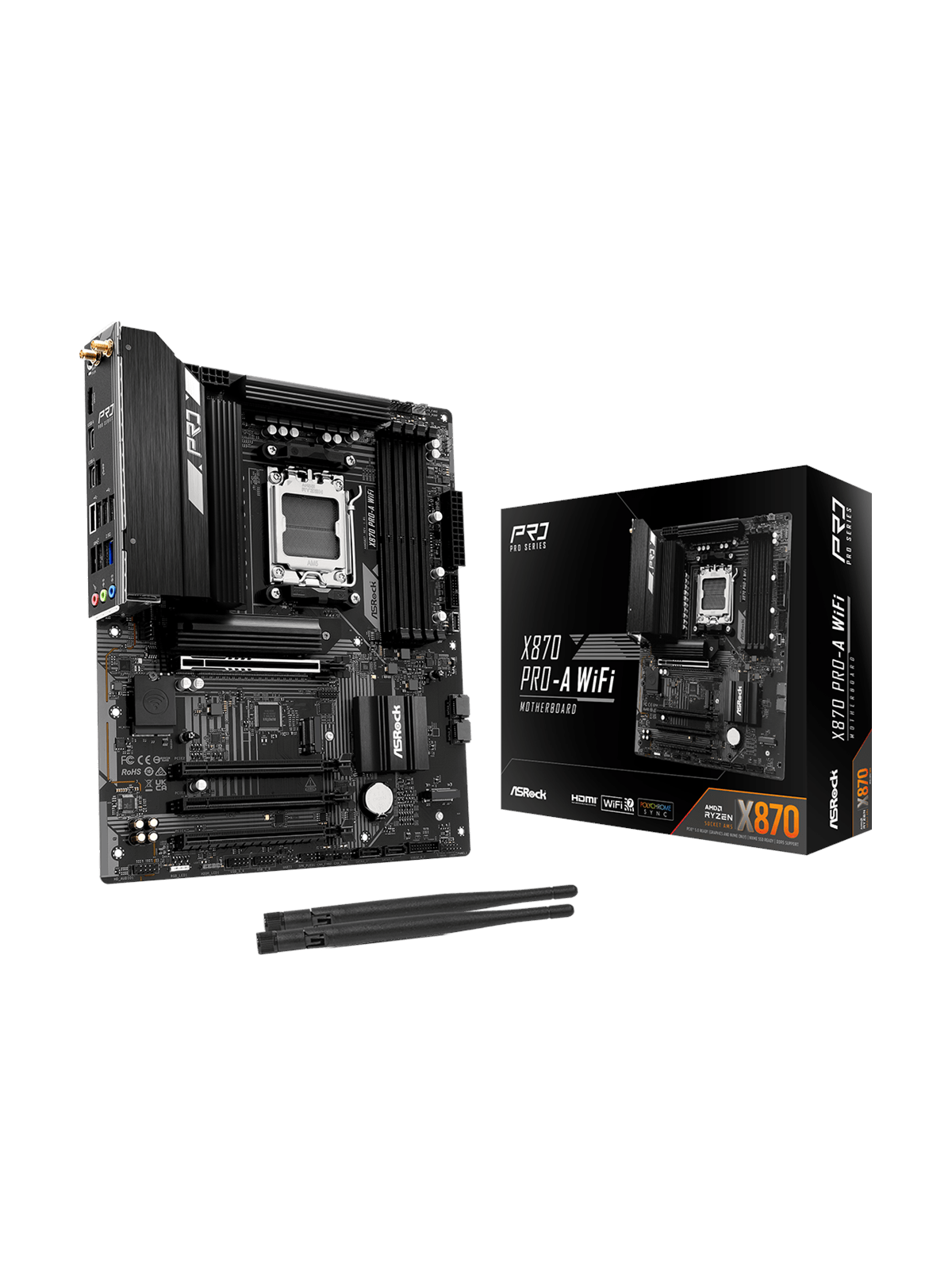 ASRock X870 PRO-A WIFI Mainboard - AMD X870 - AMD AM5 - DDR5 RAM - ATX