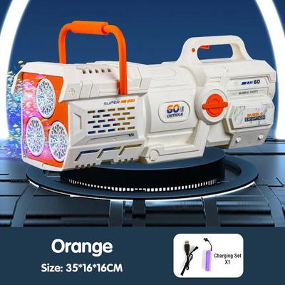 Uplift Treasures LED Bubble Gun Machine Toy orange