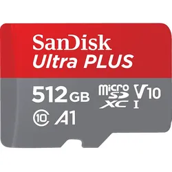 SANDISK Ultra® PLUS microSDXC™‐UHS‐I‐Karte, Micro-SDXC Speicherkarte, 512 GB, 160 MB/s