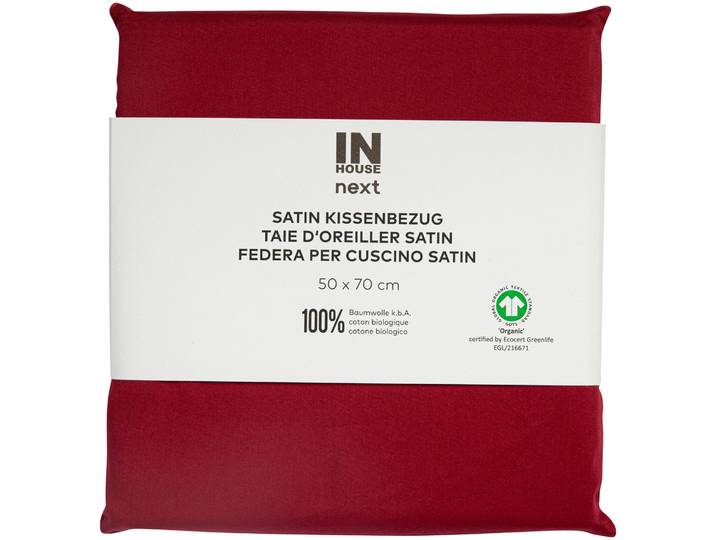Inhouse Kissen Gots Satin 50x70 bordeaux