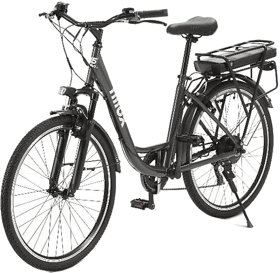 Bicicleta urbana - Nilox ebike J5 PRO, Potencia 250 W, Velocidad 25 km/h, Autonomía 65 km, Gris