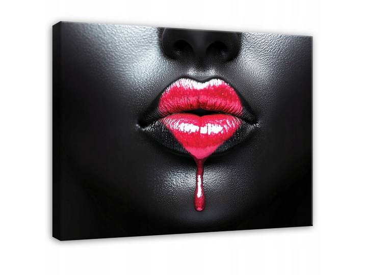 BILDER Frau Lippen Schwarz Modern 100x70