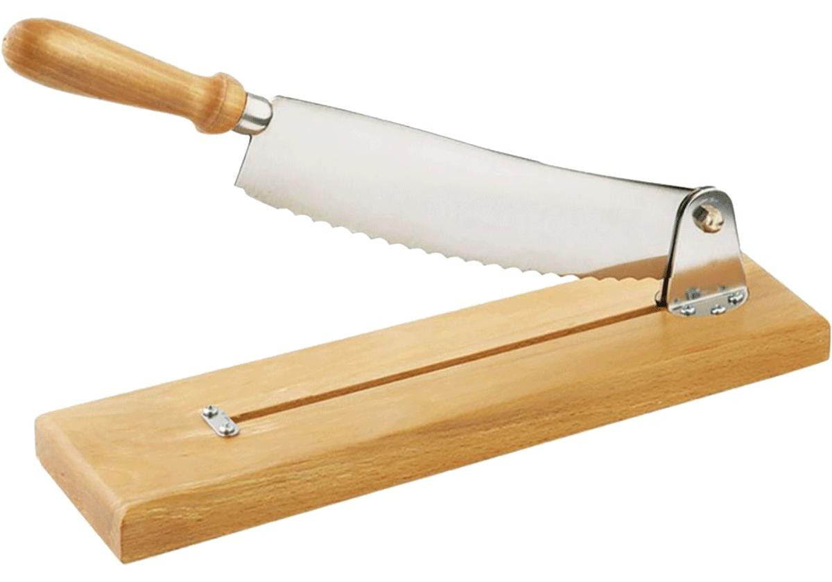 Louis Tellier N7013 Broodsnijmachine met houten plank, lemmet: 25 cm, beige