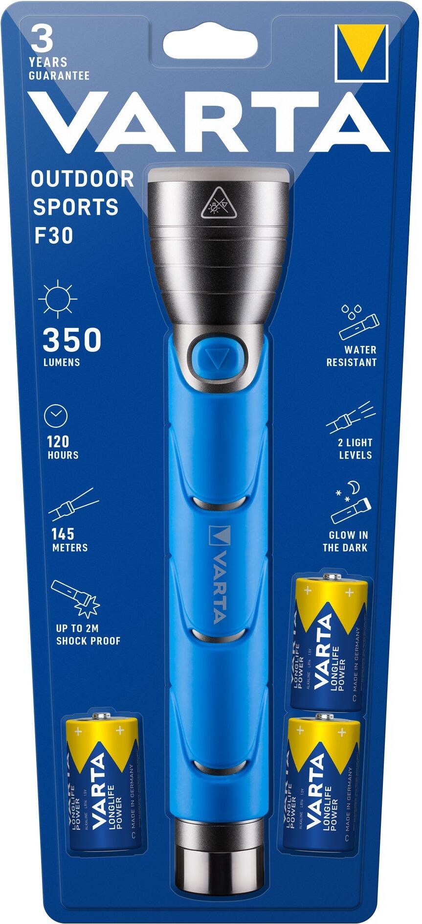 LED Taschenlampe VARTA "LED Outdoor Sport", schwarz, Mobilleuchten, LED Taschenlampe schwarz Einheitsgröße