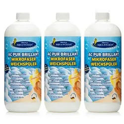 AQUA CLEAN PUR Brillant Weichspüler für Mikrofaser & andere Textilien 3x 1l