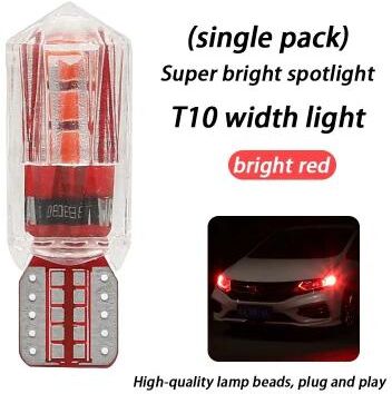 Inspire Select T10 Ice Blue LED Car Bulb Super Bright 12V Plug and Play Interior, License Plate, Reading & Clearance Light red 1 Pc