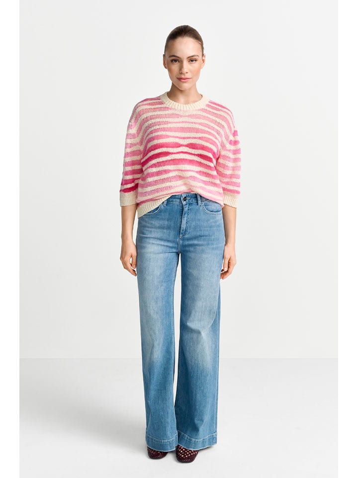 Rich & Royal Wollpullover in Pink/ Beige - L