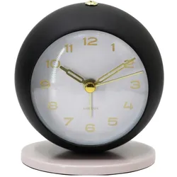 Karlsson, Wecker, Alarm clock Reina black w. warm grey
