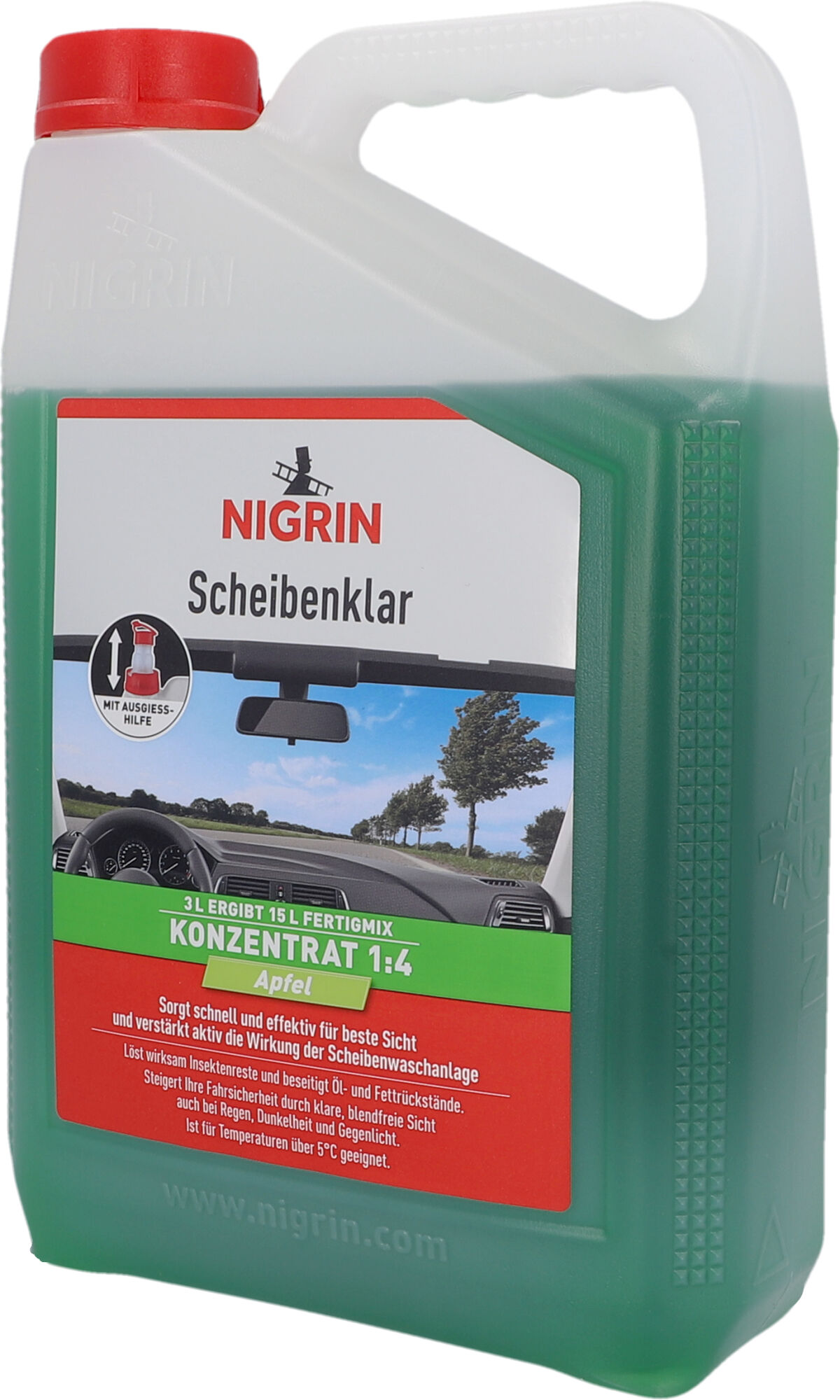 Nigrin Frostschutz, Scheibenreinigungsanlage Scheibenklar Konzentrat 1:4 Apfel [3 L] 20840 3l