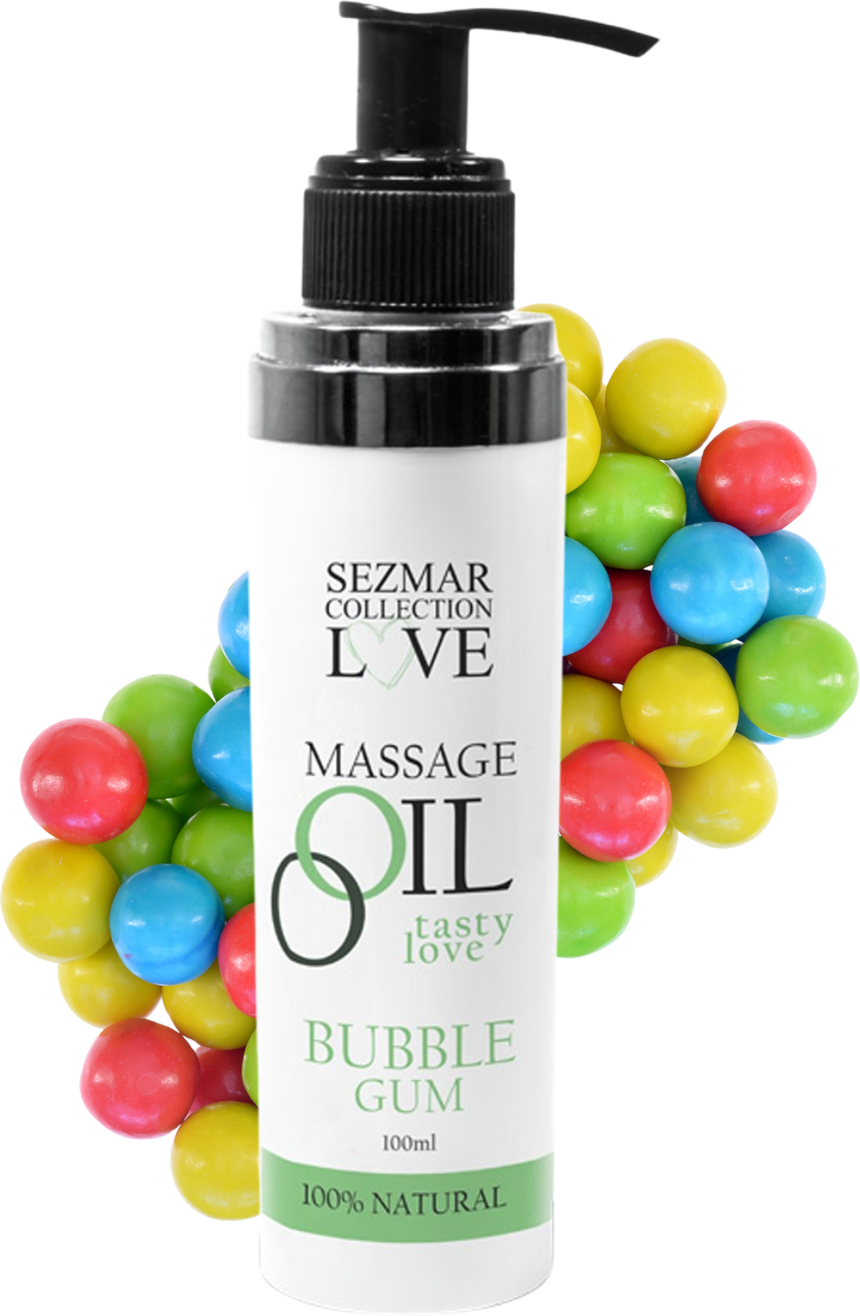 SEZMAR Huile de massage comestible parfum bubble gum - 100 ml