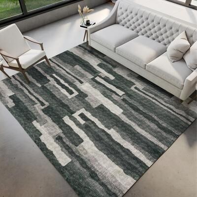 Addison Rugs Indoor/ Outdoor Addison Bravado Abstract Striped Washable Area Rug