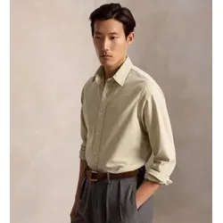 Polo Ralph Lauren für Herren. 710805564527 Individuell gefärbtes Oxfordhemd Custom Fit, taupe (L), Lässig, Baumwolle, Langarm