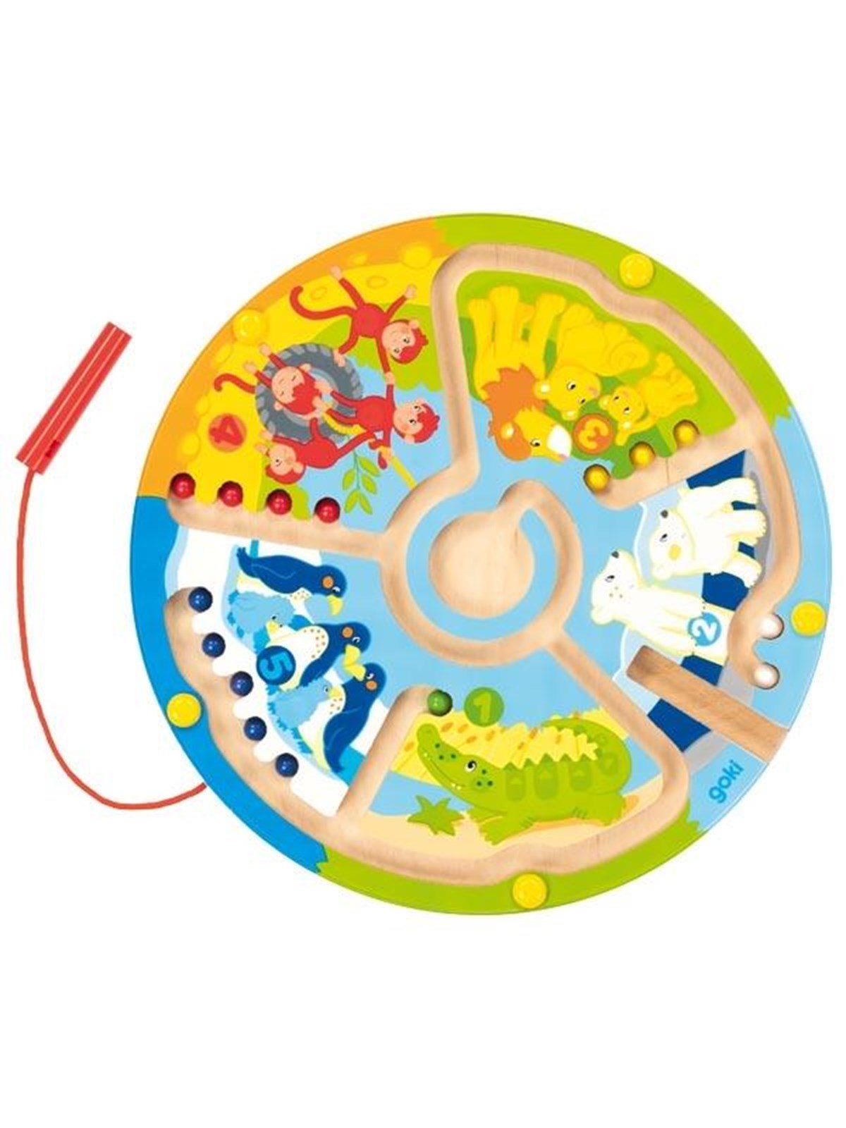 Goki Wooden Magnet Maze Learning to Count in the Zoo