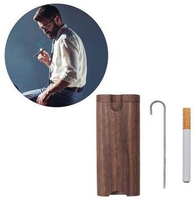 The Cart Load Poker Smoking Pipe, Wooden Dugout Pipe, One Hitter Kit, Self Cleaning Metal Bat For Smooth Hits Poker Smoking Pipe, Wooden Dugout Pipe, One Hitter Kit, Self Cleaning Metal Bat For Smooth Hits