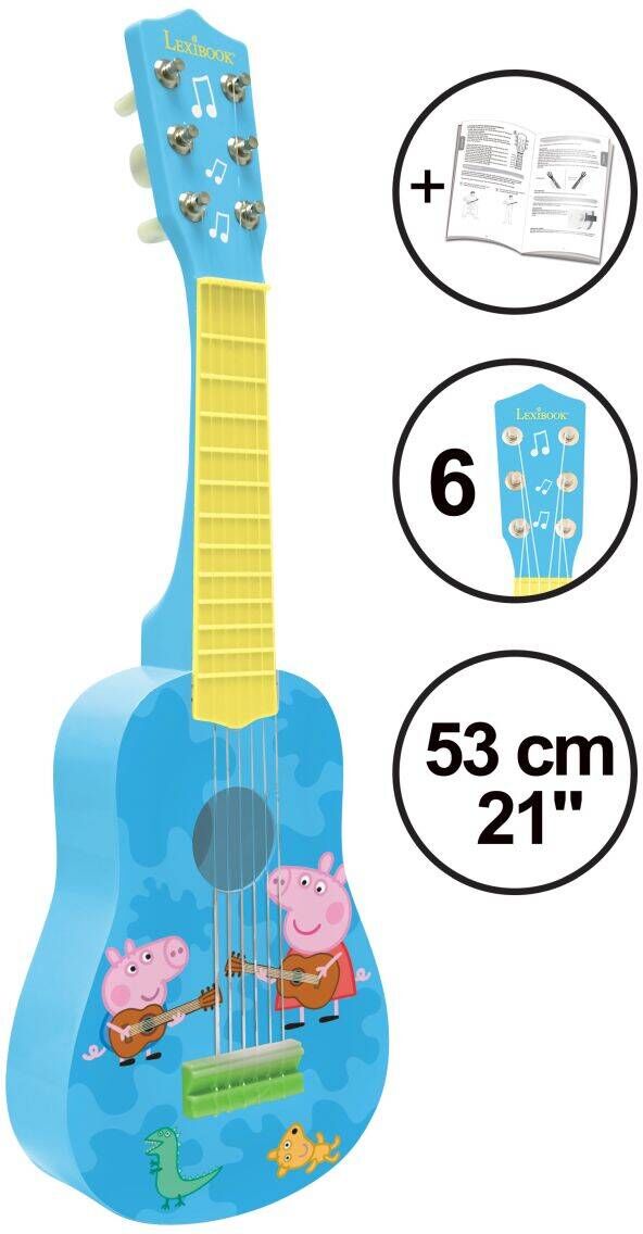 Peppa Pig My First Guitar 21-Inch Toy Guitar for Kids - Lexibook - Ages 3 and Up