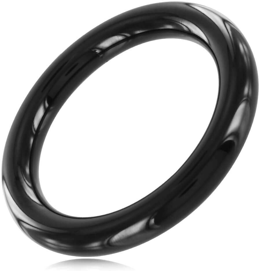 Stainless Steel Cockring fin Steel 8mm Noir