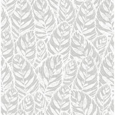 Scott Living Del Grey Grey Botanical Wallpaper