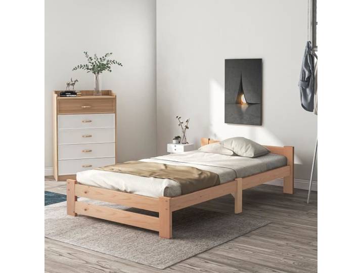 Lit adulte 90x200cm - DREAMMESPACE - Bois massif - Contemporain - Naturel