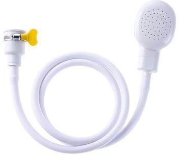 Inspired Finds Multifunctional Pet Bathing Shower Sprayer Pet Shower Sprayer & Dog Grooming Tool white With Carabiner