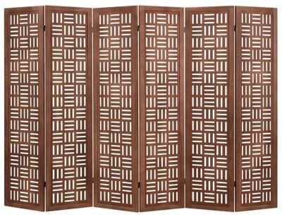 Costway 6-Panel Solid Wood Room Divider Folding Partition Stand