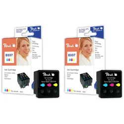 Peach Doppelpack Tintenpatronen color kompatibel zu Epson T037C*2, C13T03704010