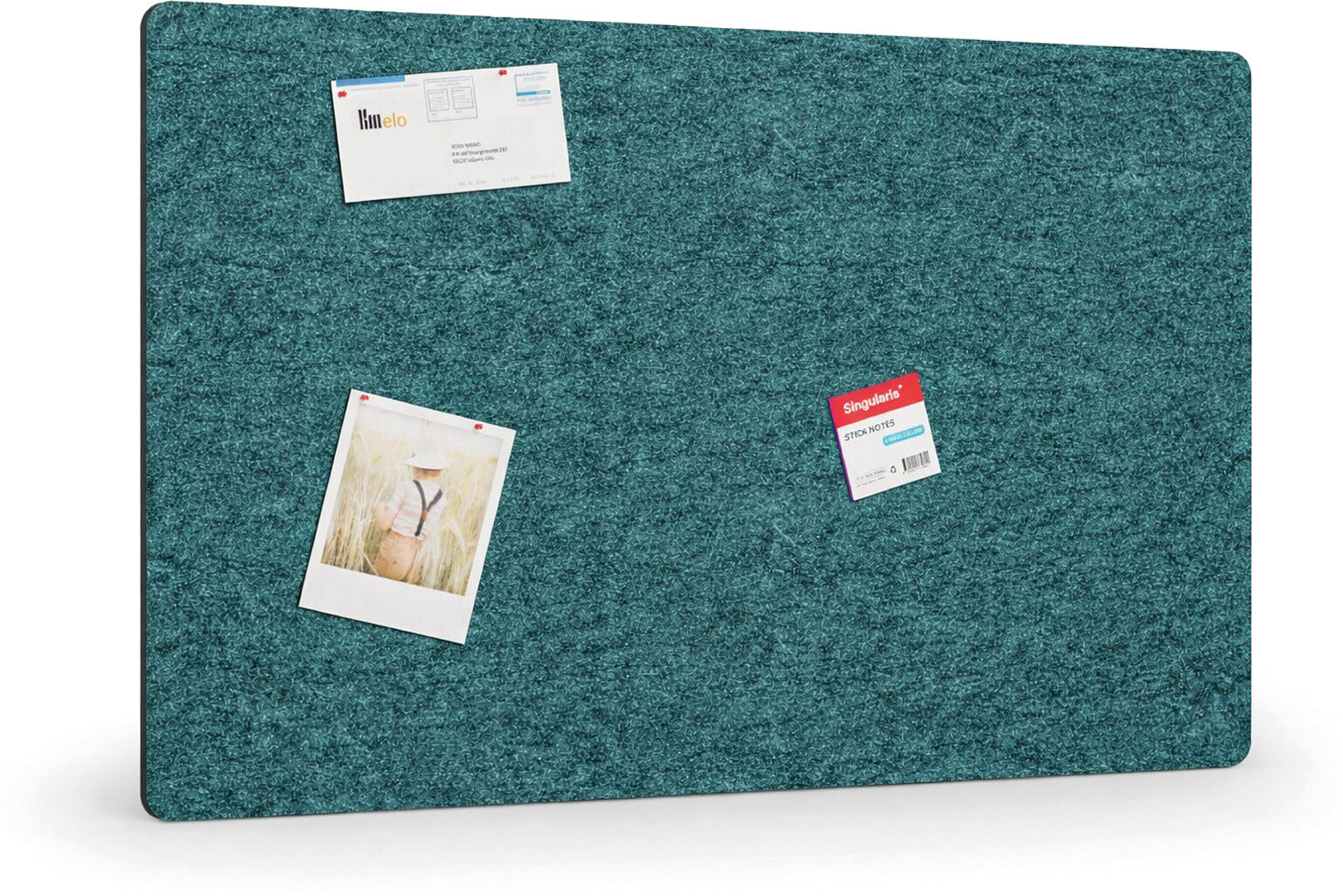 B2B Partner Akustische Pinnwand 120x80 cm, runde Ecken, dunkelgruen