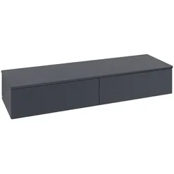 Villeroy und Boch Antao Sideboard L42100HG mit Beleuchtung, 2 Auszüge, 1600 x 268 x 500 mm, Front mit Struktur, Midnight Blue Matt Lacquer / Midnight Blue Matt Lacquer