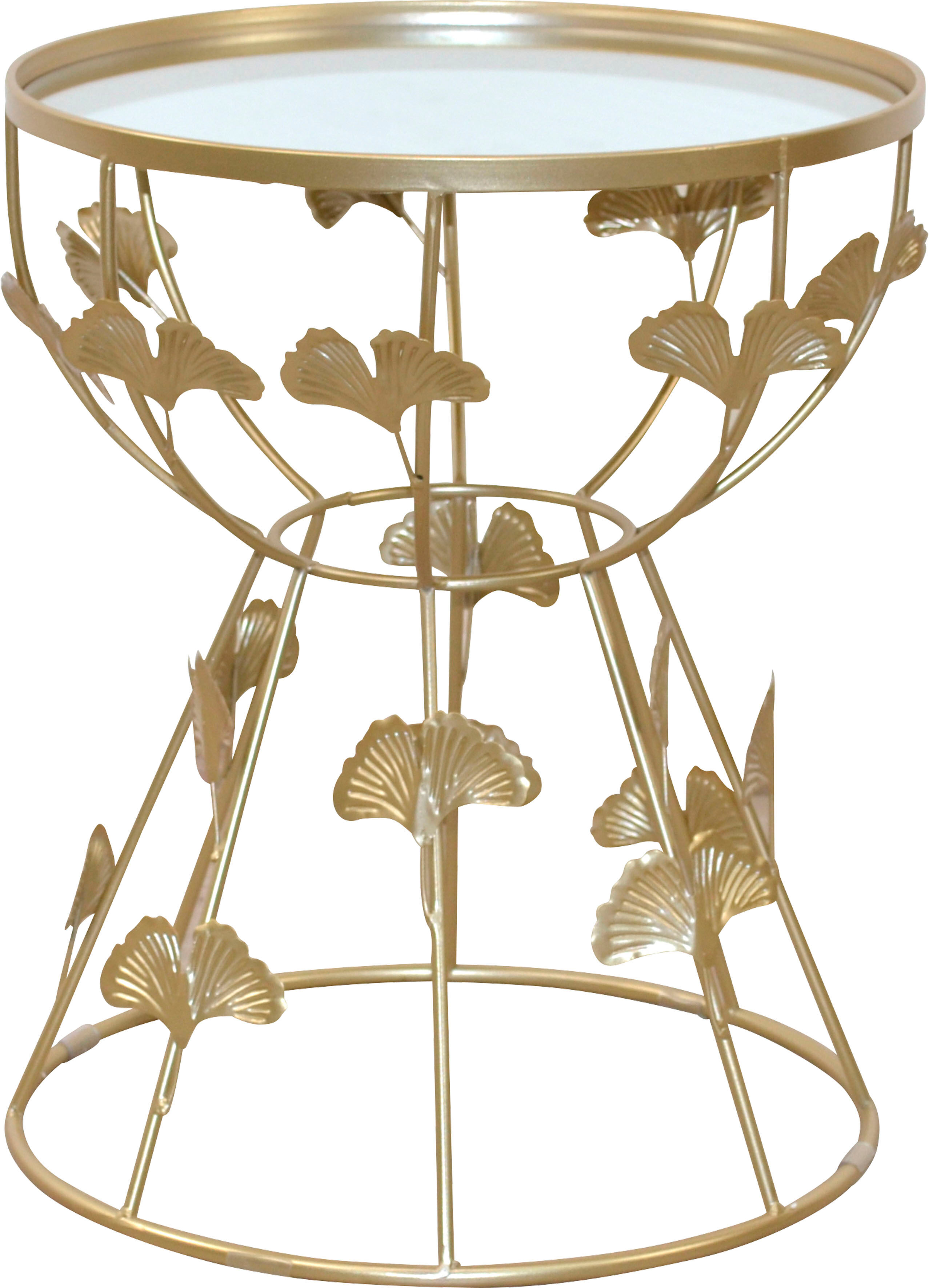 Beistelltisch INOSIGN, gold (goldfarben, goldfarben, spiegelglas, 50), B:41cm H:50cm T:41cm, Tische, Beistelltisch goldfarben, goldfarben, spiegelglas, 50 B/H/T: 41cm x 50cm x 41cm