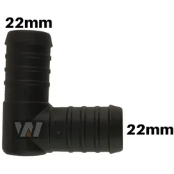 WamSter® L 90° Schlauchverbinder Pipe Connector 22mm Durchmesser