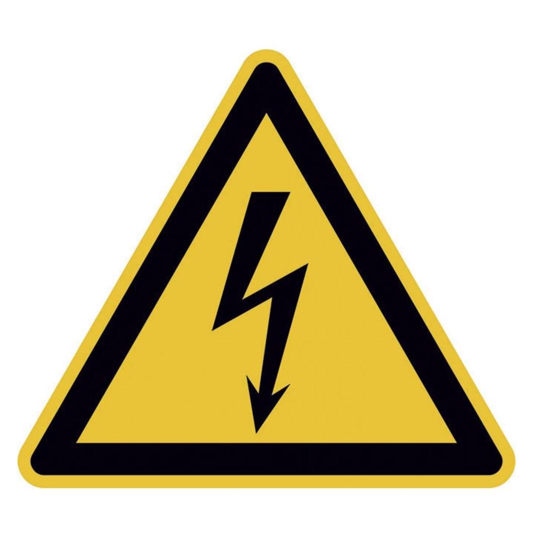 Wolk Gefahren-Warnschild Folie Etikett selbstklebend, Gefahr: Elektrizität Beschriftung Englisch, 50 (30.0350)