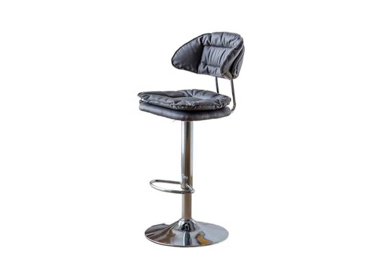 Barstühle 60–80 cm hoher drehbarer Barstuhl aus PU-Leder(Dark gray)