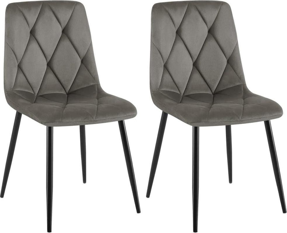 BellaFurn Set van 2 fluweleetstoelen - Antraciet