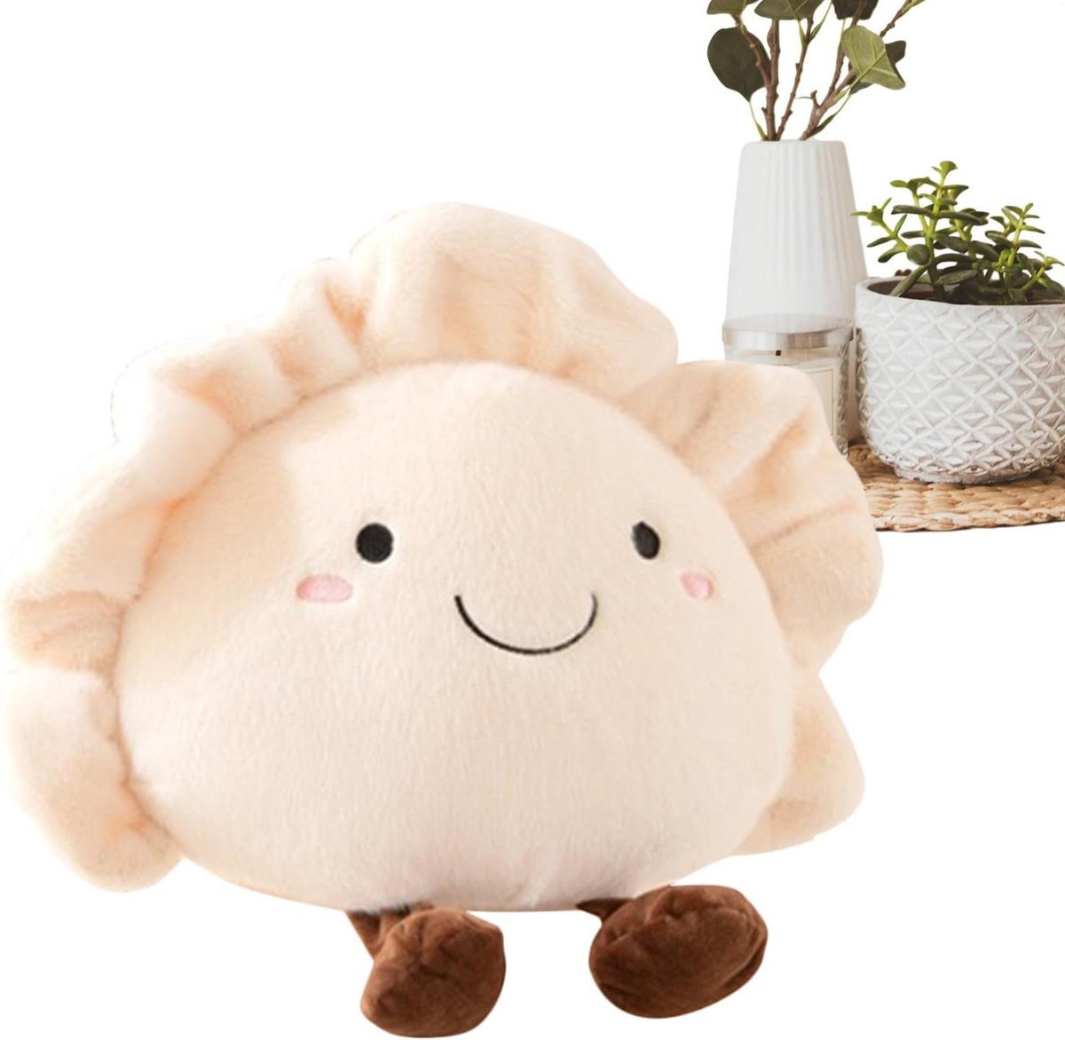 Wit Pluche Knedel Kussen Decoratieve Knuffel - 50 cm
