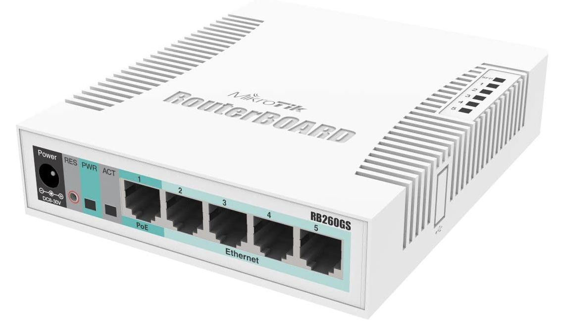 MikroTik RouterBoard 260GS 5-poorts Gigabit-switch met SFP-poorten
