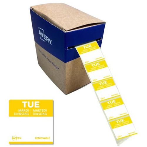 AVERY Zweckform Dienstag Tagesetiketten weiß 25,0 x 25,0 mm, 1.000 St.
