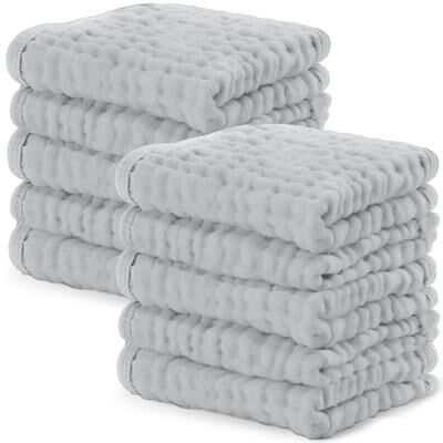 "Muslin Baby Washcloths, Soft 10""x10"" Cotton by Comfy Cubs"