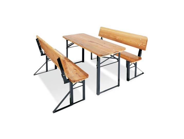 Pinolino Kindersitzgruppe Sepp mit Lehne, 3-tlg., Natur, Dunkelgrün, Holz, Metall, Tanne, 40x53x109 cm, Kinderzimmer & Jugendzimmer, Kindermöbel, Kindersitzmöbel & Kindertische, Kindersitzgruppen