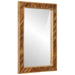vidaXL Spiegel Wandmontiert mit Spiegel Braun 70 x 50 x 3 cm Glas