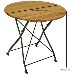 Degamo, Gartentisch + Balkontisch, Kurgarten - Garnitur BAD TÖLZ 3-teilig klappbar (77 x 72 cm)