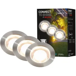Briloner, Gartenbeleuchtung, 12V Gartenanlage Erweiterungsset, Edelstahl (100 lm, IP67)