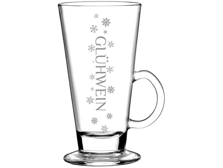 BergWald GLÜHWEINGLÄSER 24 Stück - 260ml Gläser mit Henkel für Glühwein Spülmaschinengeeignet - mit Lasergravur - Gastroglas