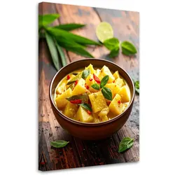 LEINWANDBILD Bambus-Curry-Schüssel 60x90cm