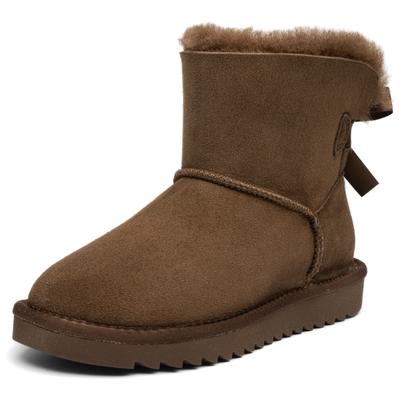 Winterboots ARA "ALASKA", Damen, Gr. 37, weiß (kaffee), Lammfell, Veloursleder, Schuhe Winterboots, Winterstiefelette, Schlupfboots, Schleife an der Ferse, in Weite H