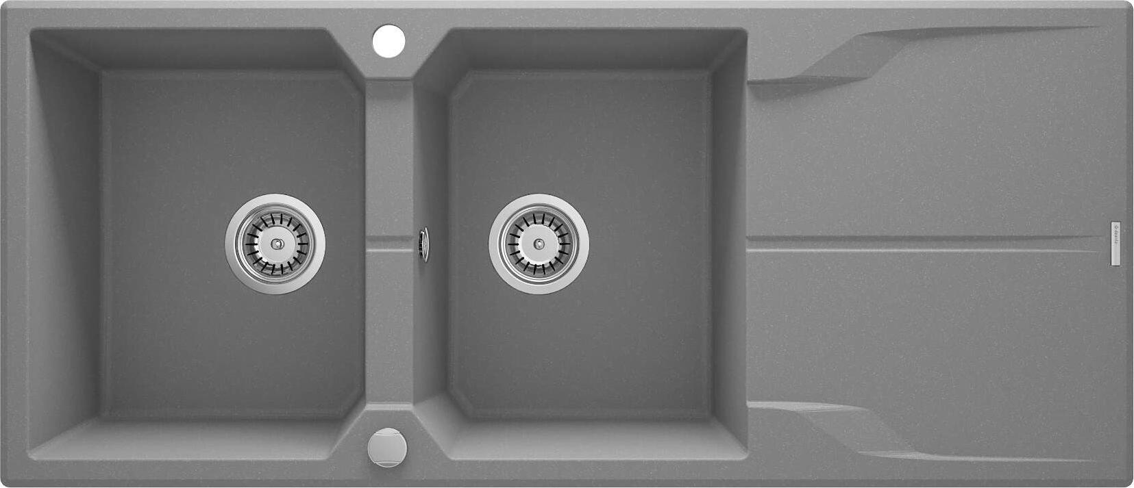 2-bowl granite sink with drainer