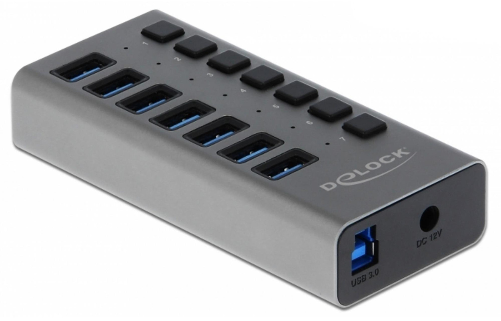 Delock 63669 Extern SuperSpeed USB Hub met 7 poorten en schakelaars