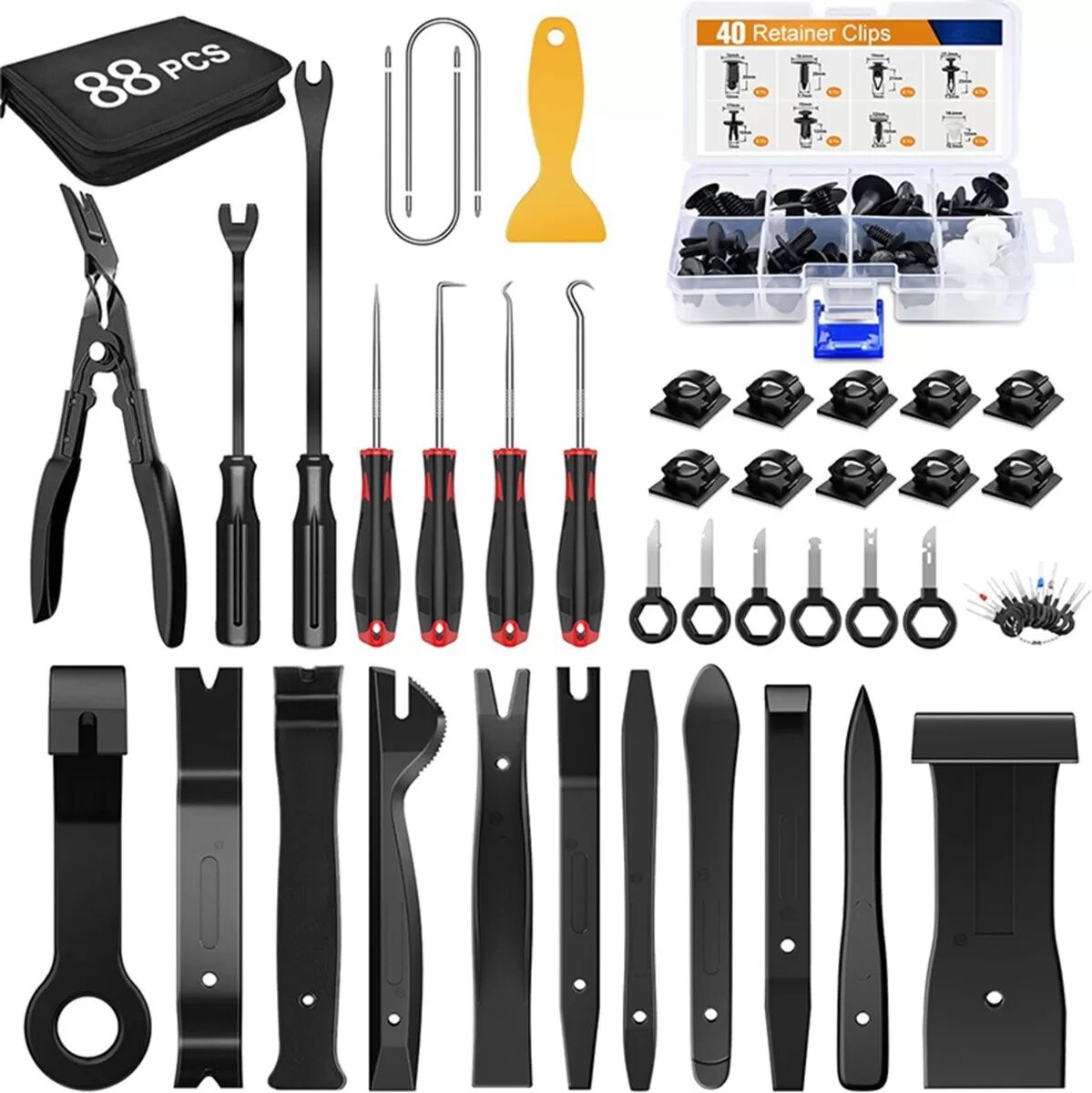 INF Kit de 40 outils de démontage de garnitures automobiles - Outils de levier en nylon pour la réparation intérieure de voiture