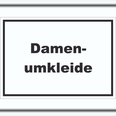HB-Druck Damenumkleide Aufkleber mit Text waagerecht A7 (74x105mm)