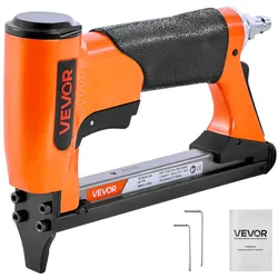 VEVOR Drucklufttacker, Druckluftnagler für Feindrahtklammern der Serie 71, 9,5 mm Krone, 6–16 mm Länge, max. 180 Stk. Druckluft Nagelpistole für Polsterarbeiten, Holzarbeiten, Heimwerkerprojekte